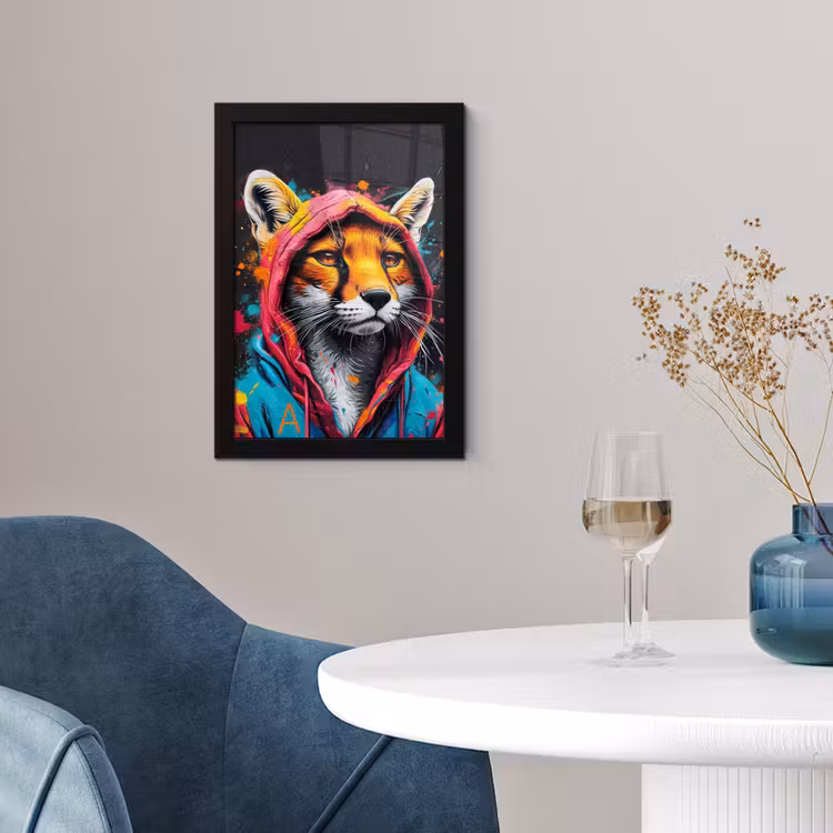 Poster met lijst - Graffiti - Vos - Jas - Pop art — 2