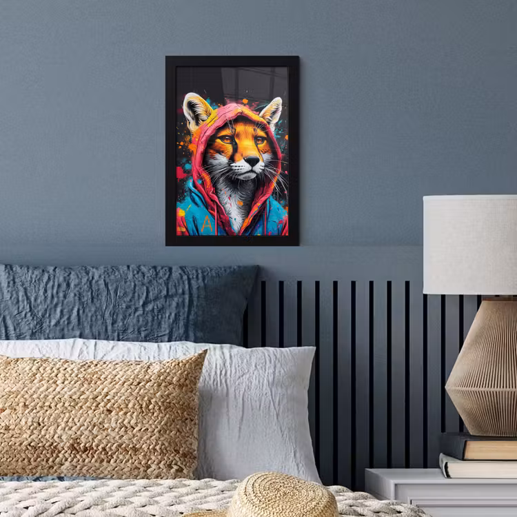 Poster met lijst - Graffiti - Vos - Jas - Pop art — 4