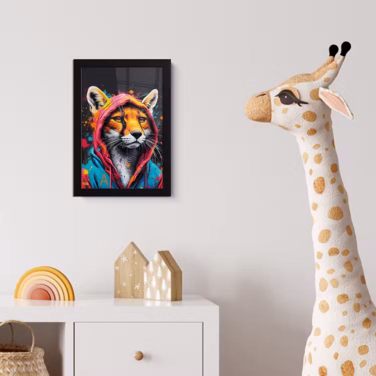 Poster met lijst - Graffiti - Vos - Jas - Pop art — 5
