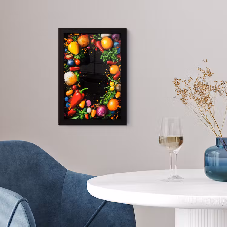 Poster met lijst - Groente - Graffiti - Kleurrijk - Koken - Abstract — 2