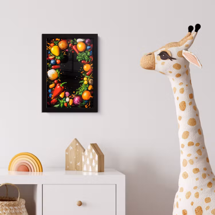 Poster met lijst - Groente - Graffiti - Kleurrijk - Koken - Abstract — 5