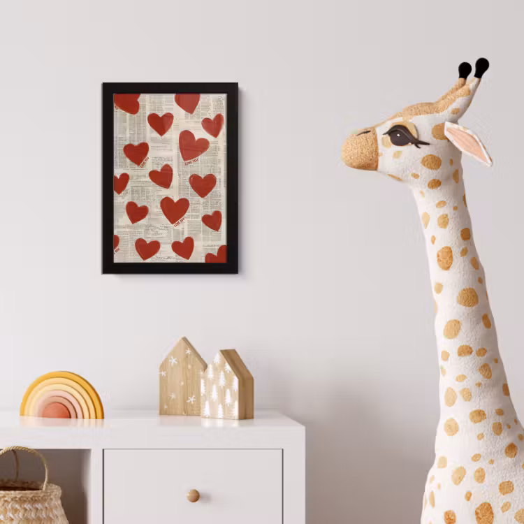 Poster met lijst - Hartjes - Krant - Loveyou — 5