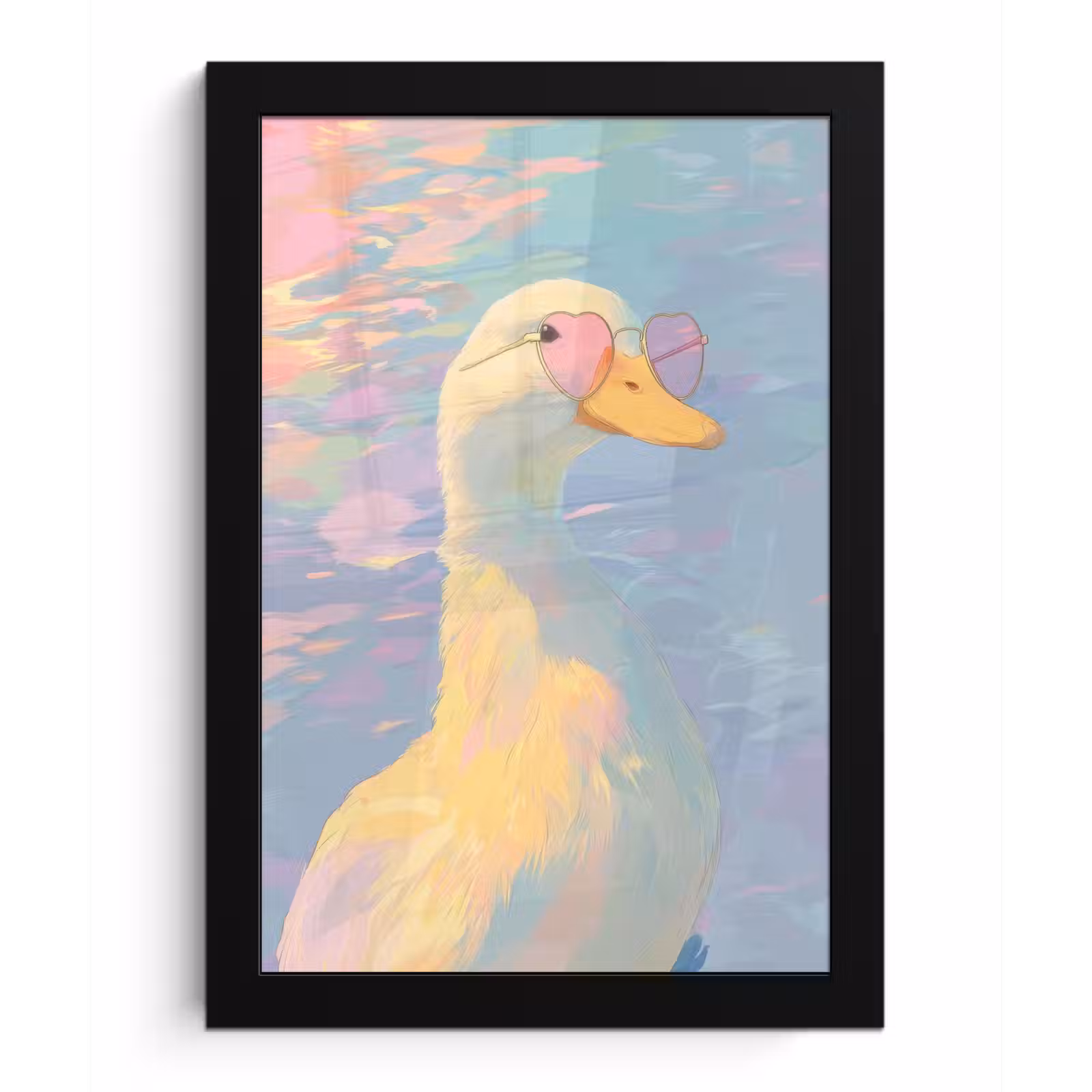 Poster met lijst - Eend - Zonnebril - Water — 1