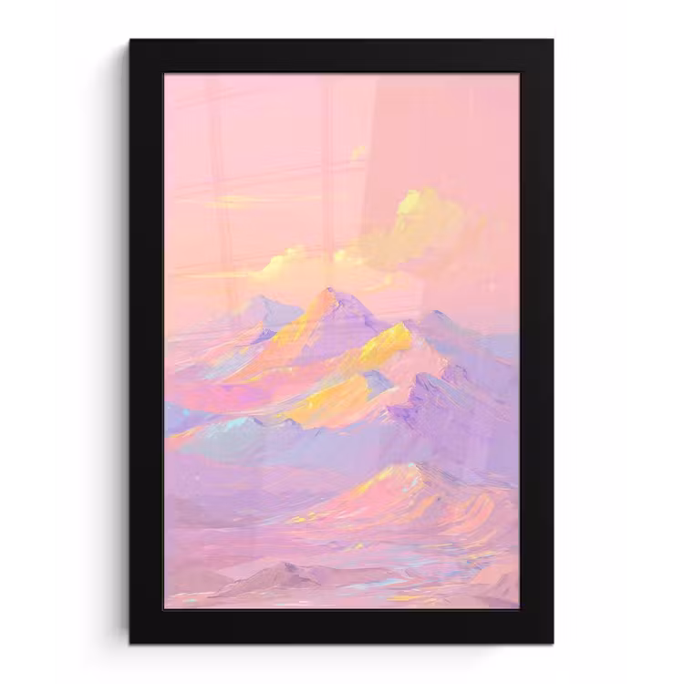 Poster met lijst - Bergtoppen - Wolken - Dromerig — 1