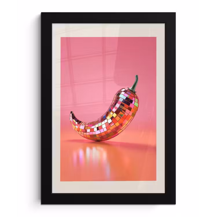 Poster met lijst - Disco - Peper - Roze — 1