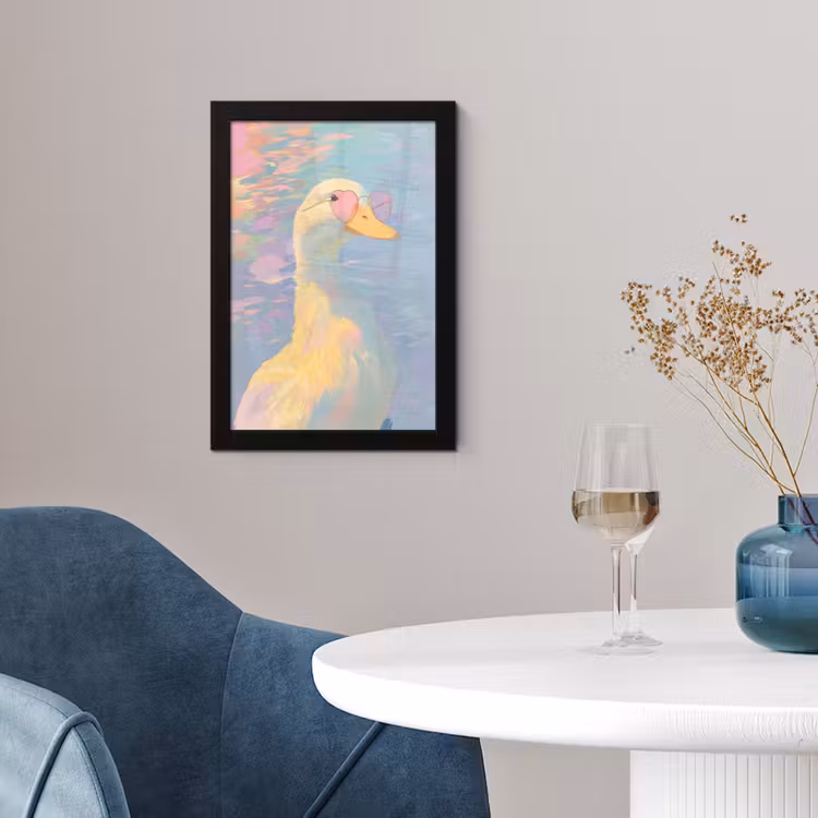Poster met lijst - Eend - Zonnebril - Water — 2