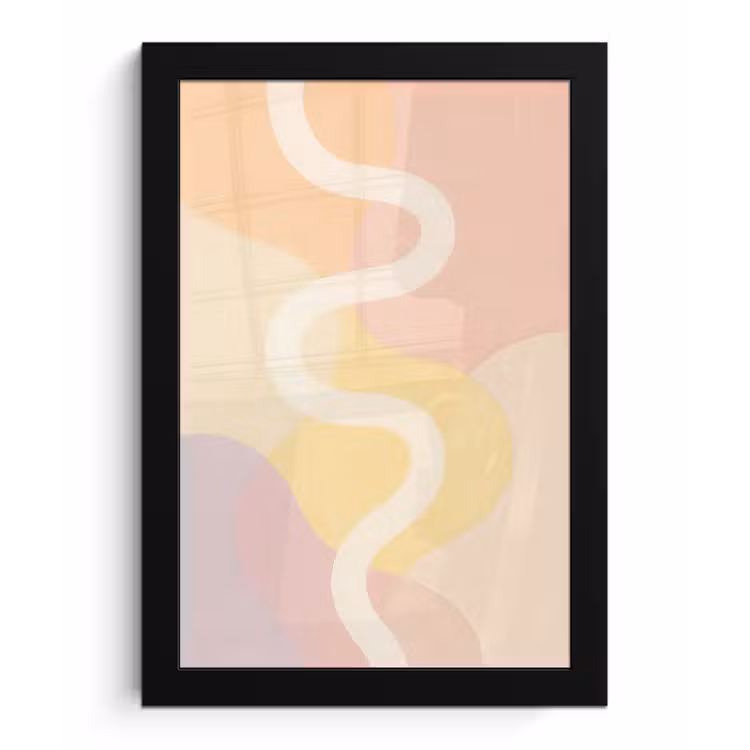 Poster met lijst - Golvende vormen - Abstract - pastel — 1