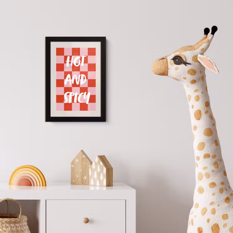 Poster met lijst - Hot - Spicy - Geruit - Rood — 5