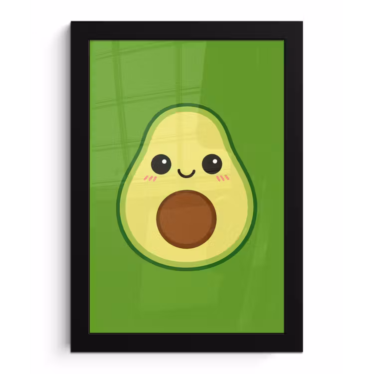 Poster met lijst - Avocado - Groen - Speels — 1