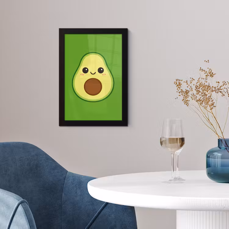 Poster met lijst - Avocado - Groen - Speels — 2