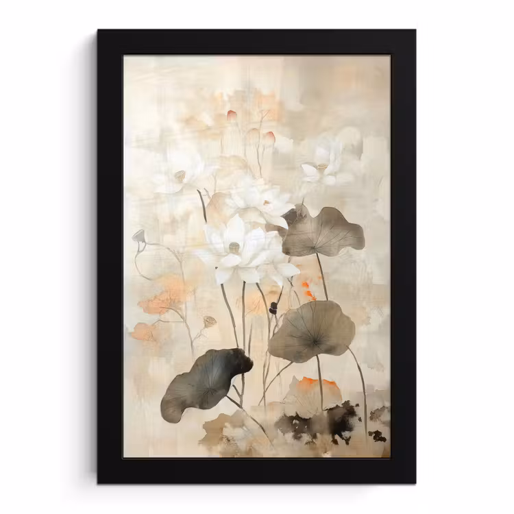 Poster met lijst - Bloemen - Japandi - Wabi sabi — 1