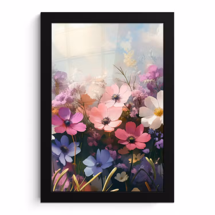Poster met lijst - Bloemen - Kleurrijk - Bloei — 1