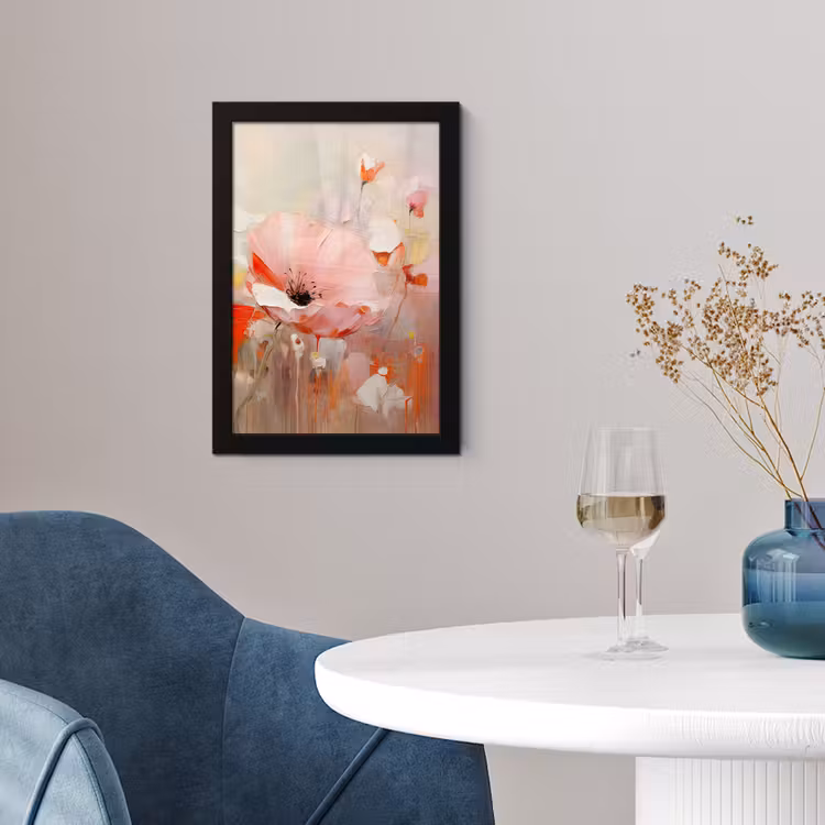 Poster met lijst - Bloemen - Watercolor - Roze - Abstract - Kunst — 2
