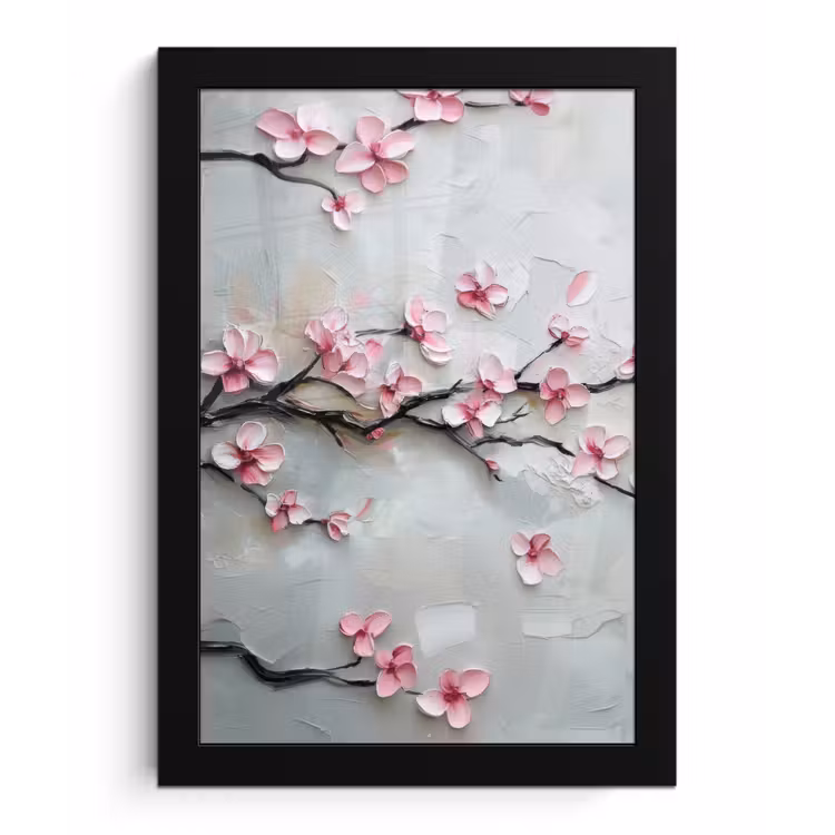 Poster met lijst - Bloesem - Kunstzinnig - Roze - Sakura — 1