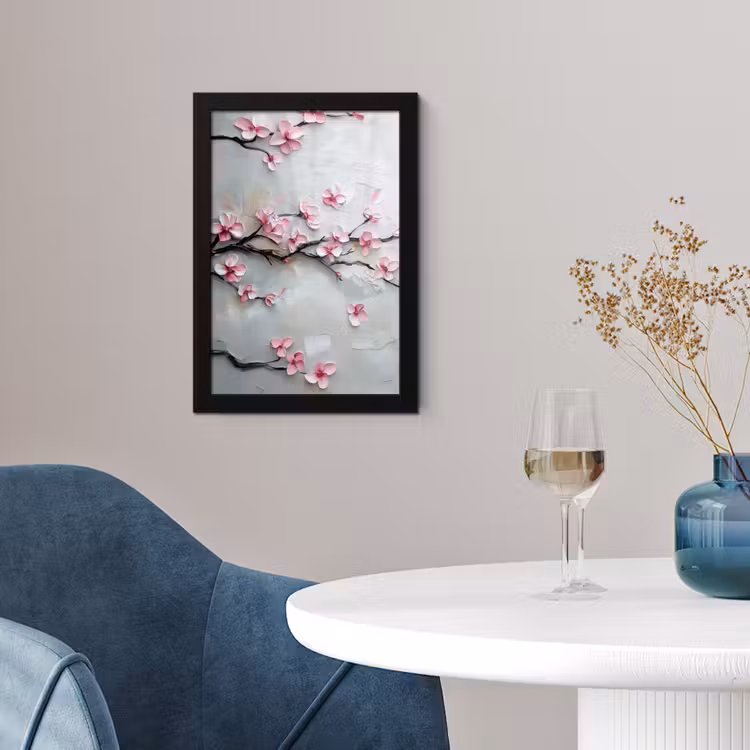 Poster met lijst - Bloesem - Kunstzinnig - Roze - Sakura — 2