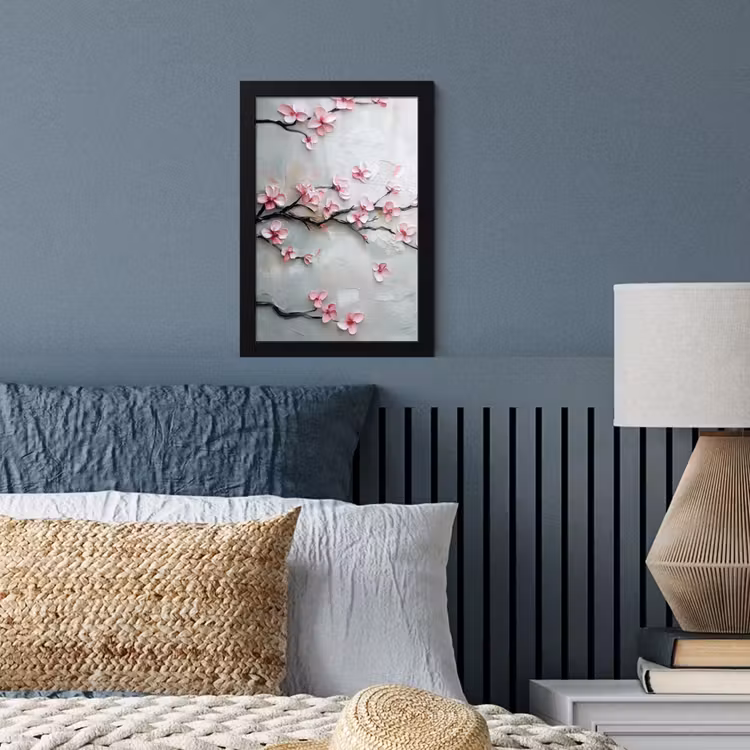 Poster met lijst - Bloesem - Kunstzinnig - Roze - Sakura — 4