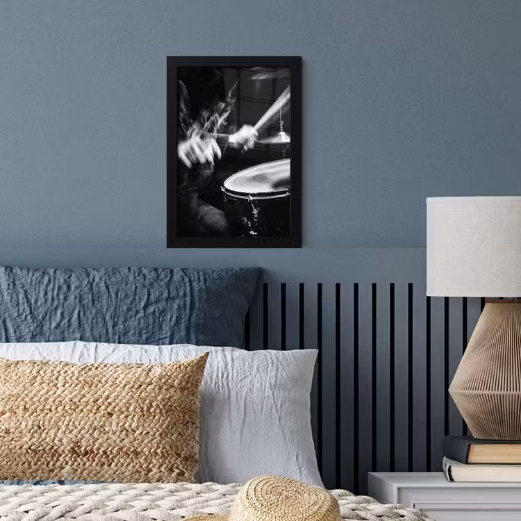 Poster met lijst - Drummer - Zwart - Drumstel — 4