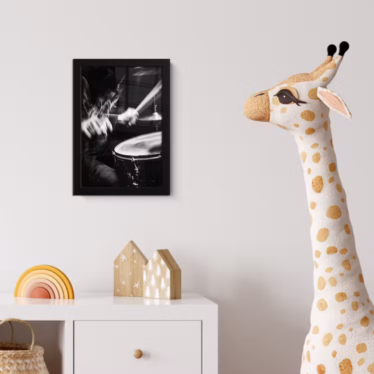 Poster met lijst - Drummer - Zwart - Drumstel — 5