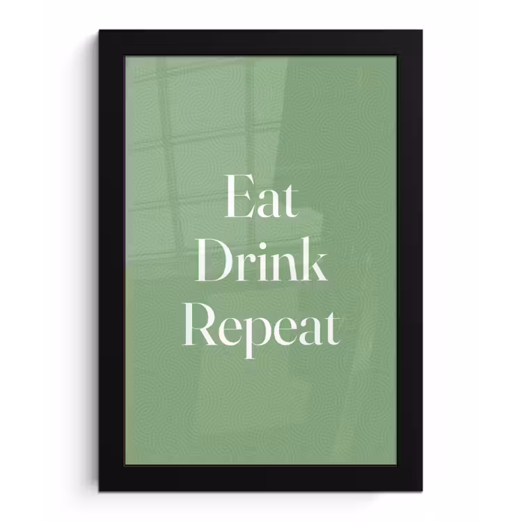 Poster met lijst - Eten - Drinken - Tekst - Mintgroen — 1