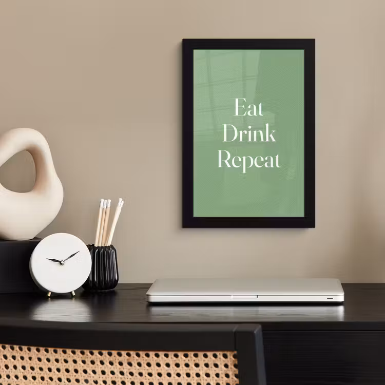 Poster met lijst - Eten - Drinken - Tekst - Mintgroen — 3