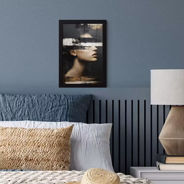 Poster met lijst - Gezicht - Vrouw - Zwart - Abstract — 4