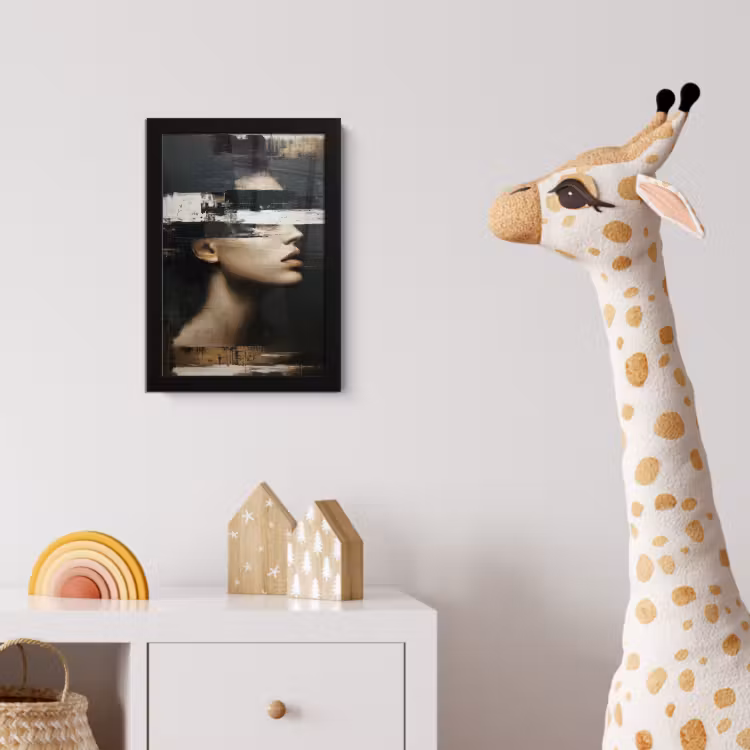 Poster met lijst - Gezicht - Vrouw - Zwart - Abstract — 5