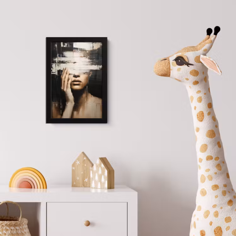 Poster met lijst - Hand - Gezicht - Strepen - Abstract — 5