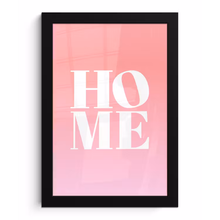 Poster met lijst - Home - Letters - Groot - Roze — 1