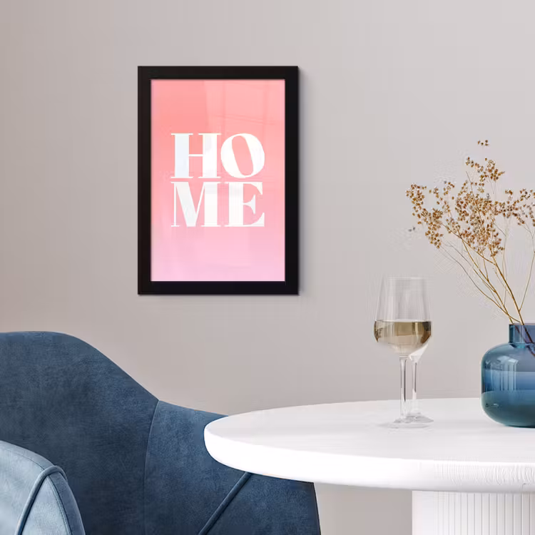 Poster met lijst - Home - Letters - Groot - Roze — 2