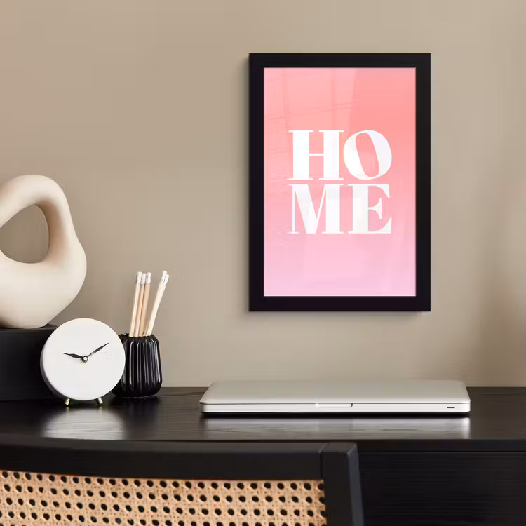 Poster met lijst - Home - Letters - Groot - Roze — 3