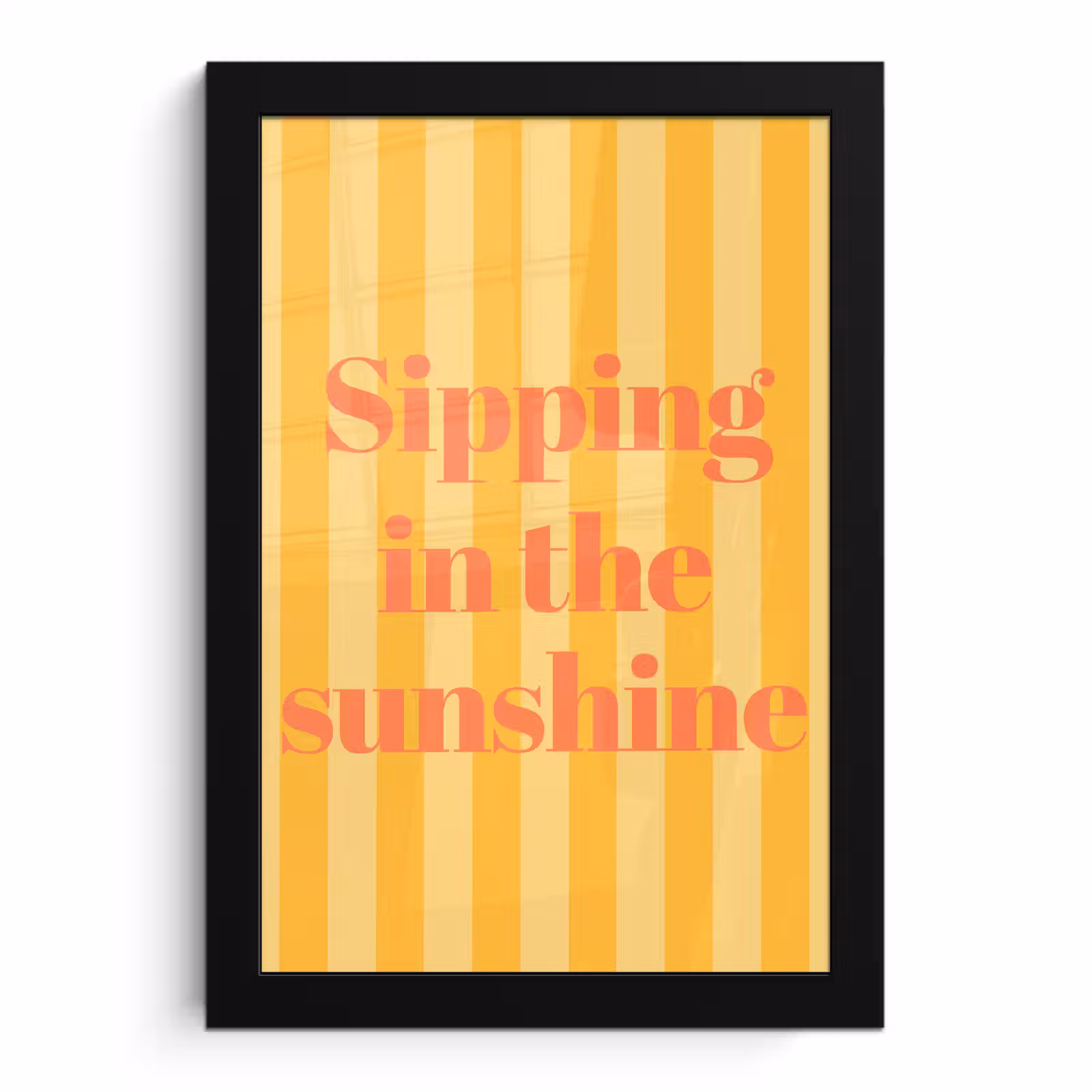 Poster met lijst - Gestreept - Geel - Sunshine - Letters — 1