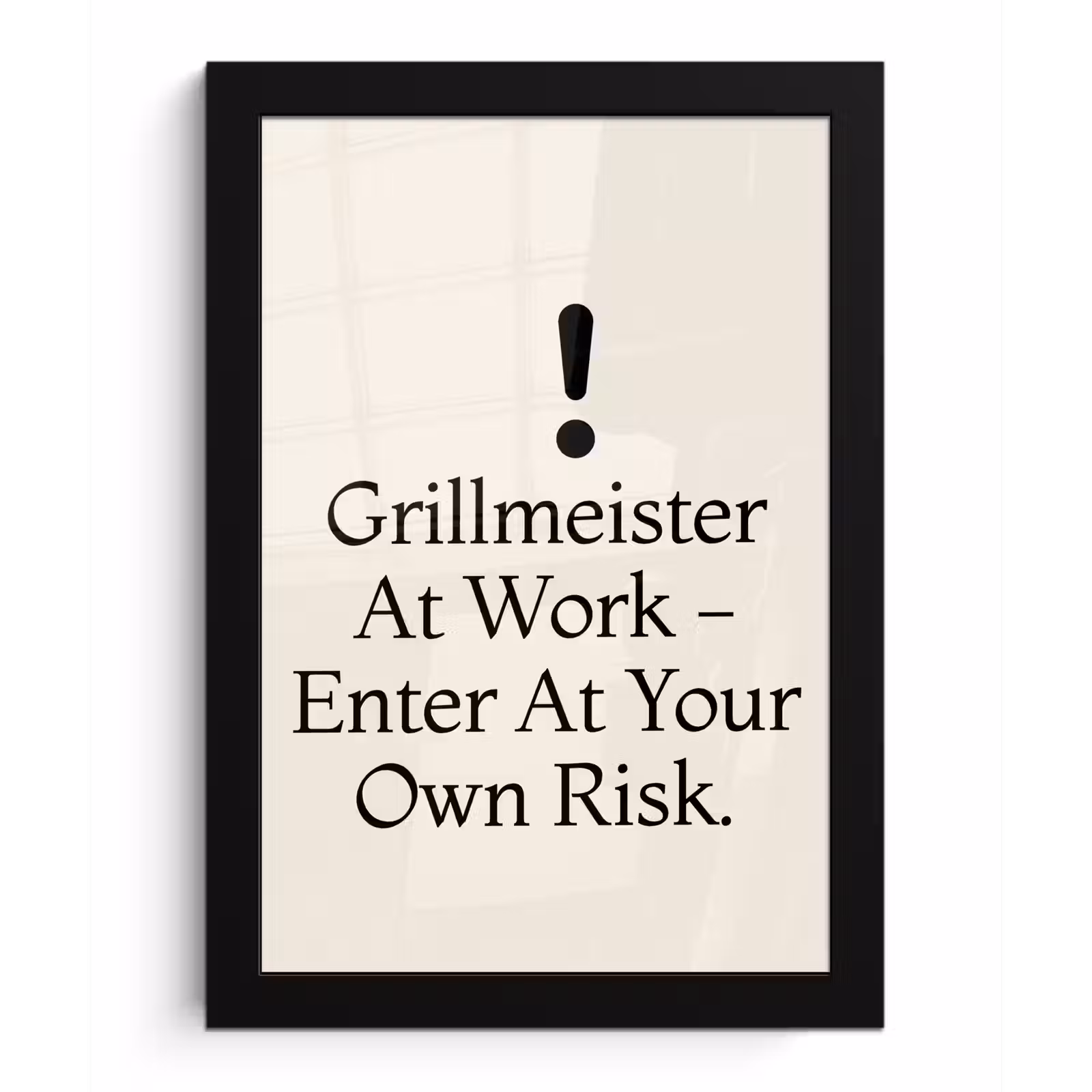 Poster met lijst - Grill - Uitroepteken - Zwart - Tekst — 1