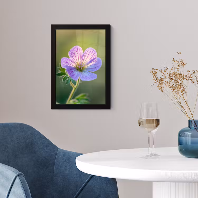 Poster met lijst - Bloem - Close up - Paars — 2