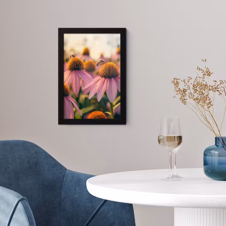 Poster met lijst - Bloemen - Paars - Bijen — 2