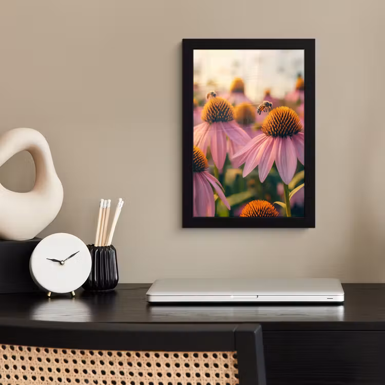 Poster met lijst - Bloemen - Paars - Bijen — 3
