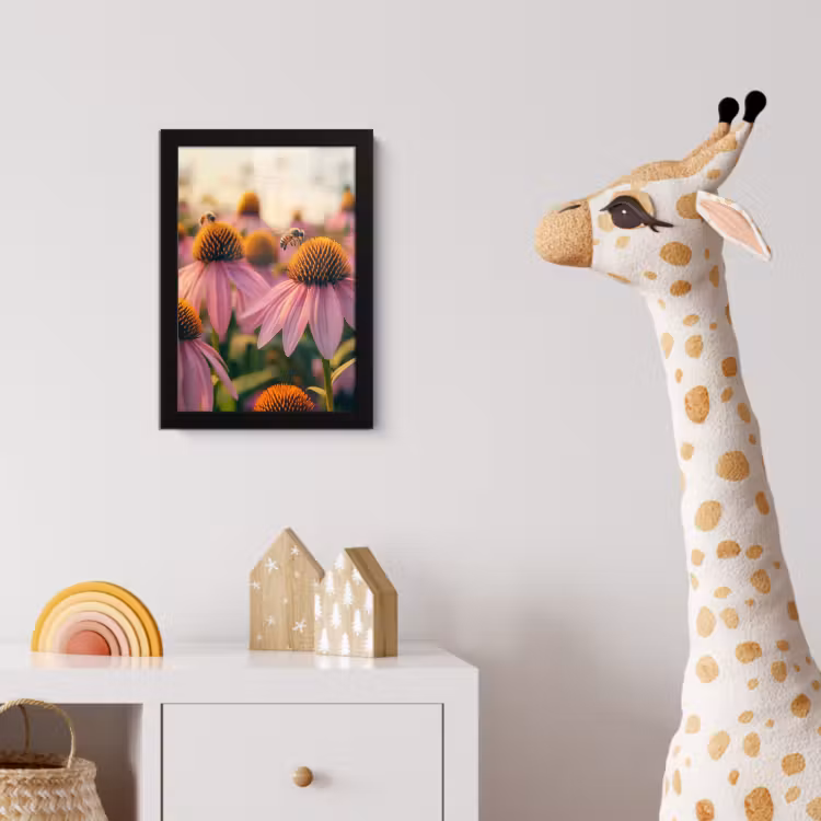 Poster met lijst - Bloemen - Paars - Bijen — 5