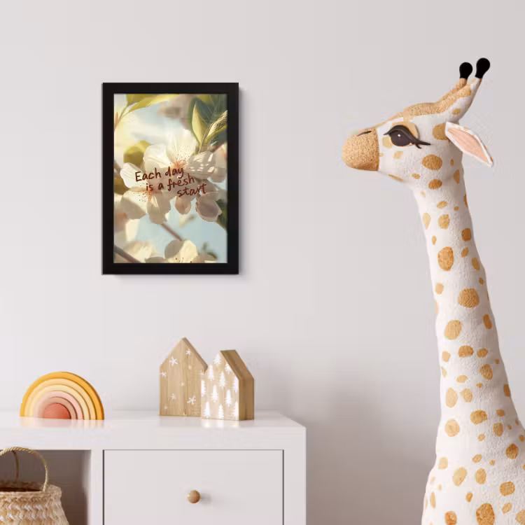 Poster met lijst - Bloesems - Zonlicht - Quote - Wit — 5