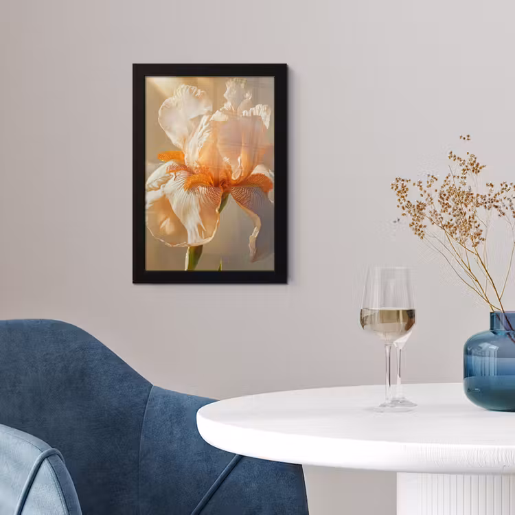 Poster met lijst - Close up - Oranje - Iris — 2
