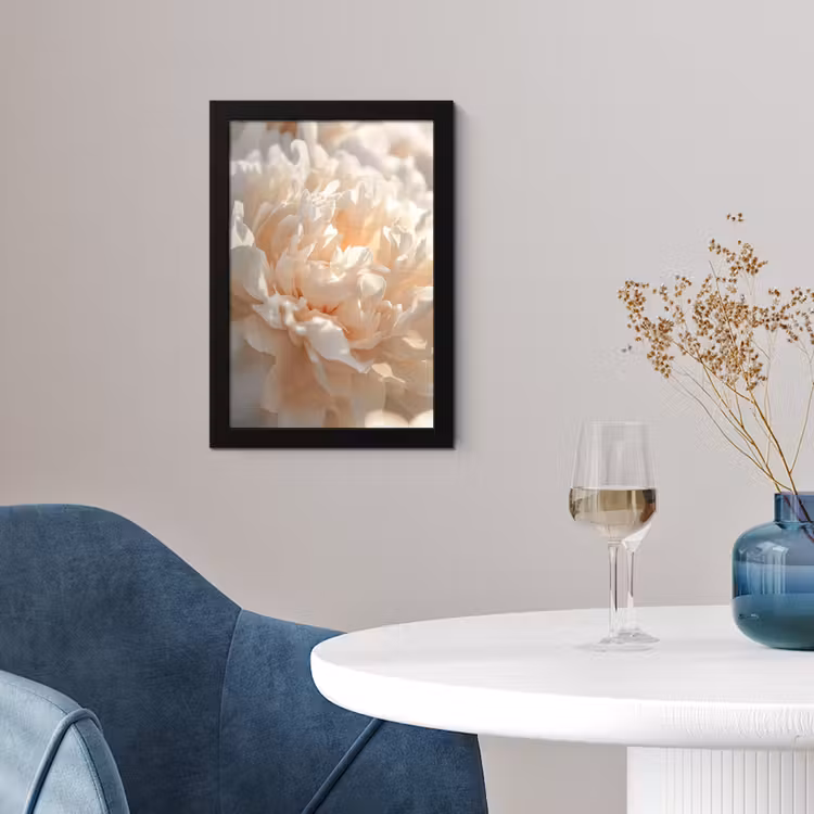 Poster met lijst - Close up - Pioenroos - Lichtroze — 2