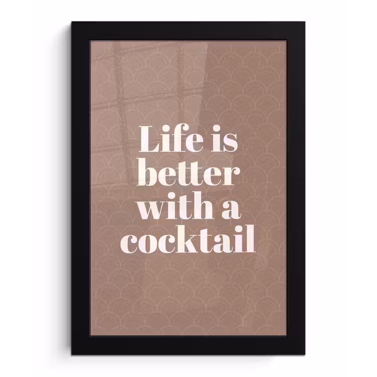 Poster met lijst - Cocktail - Tekst - Patroon - Wit — 1