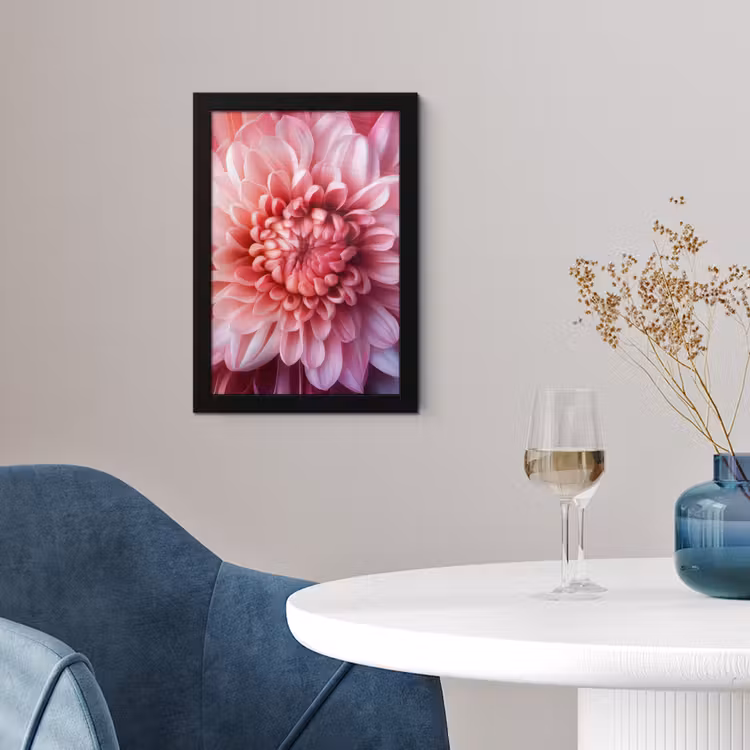 Poster met lijst - Dahlia - Bloem - Close up - Roze — 2