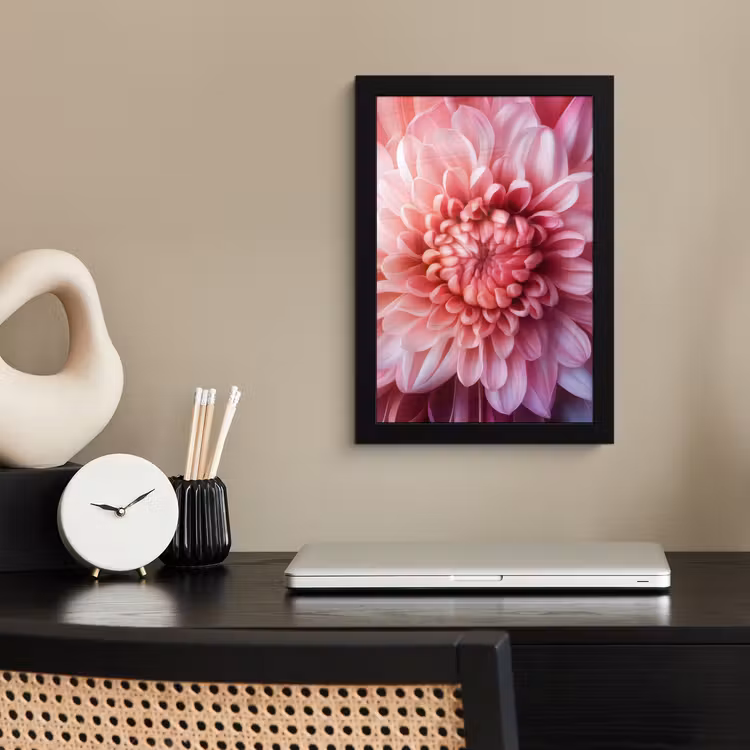 Poster met lijst - Dahlia - Bloem - Close up - Roze — 3