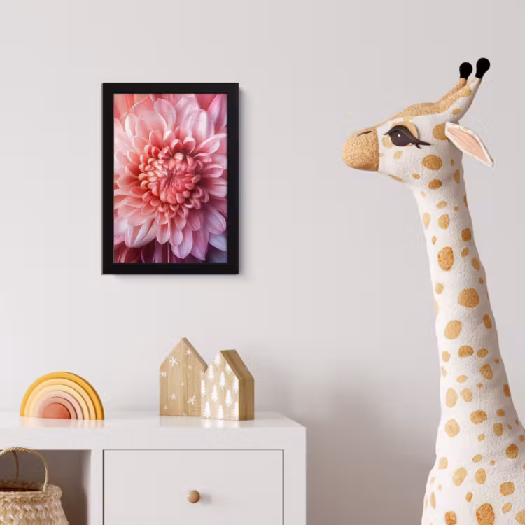 Poster met lijst - Dahlia - Bloem - Close up - Roze — 5