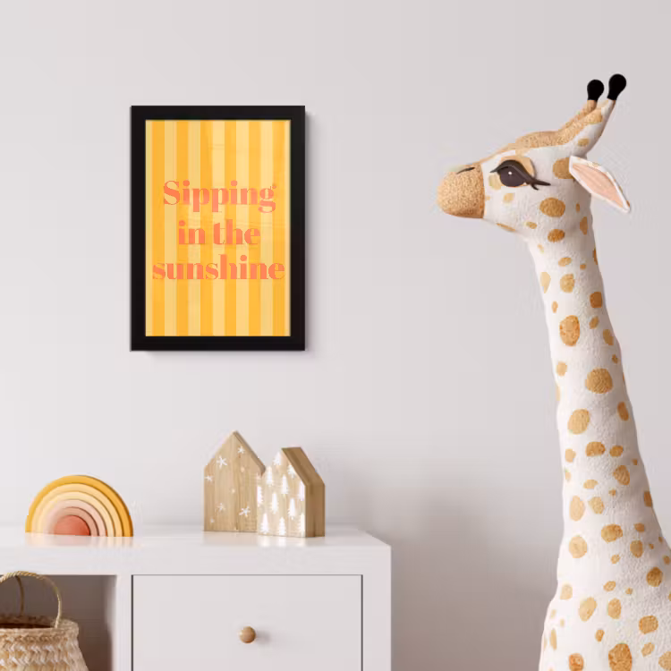 Poster met lijst - Gestreept - Geel - Sunshine - Letters — 5