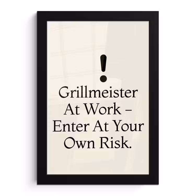 Poster met lijst - Grill - Uitroepteken - Zwart - Tekst — 1