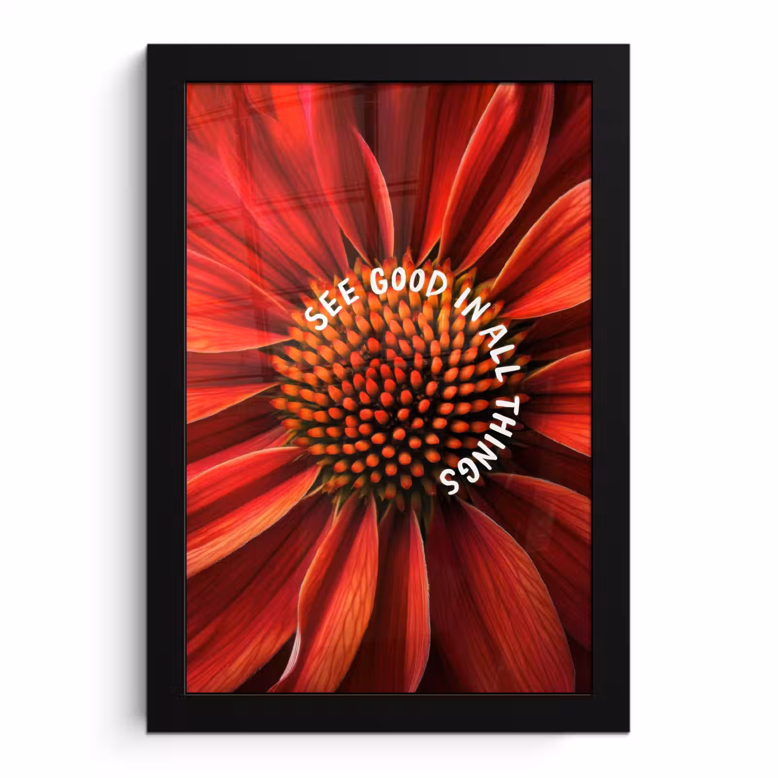 Poster met lijst - Close up - Bloem - Quote - Rood — 1