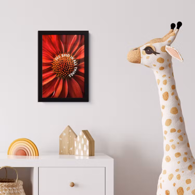 Poster met lijst - Close up - Bloem - Quote - Rood — 5