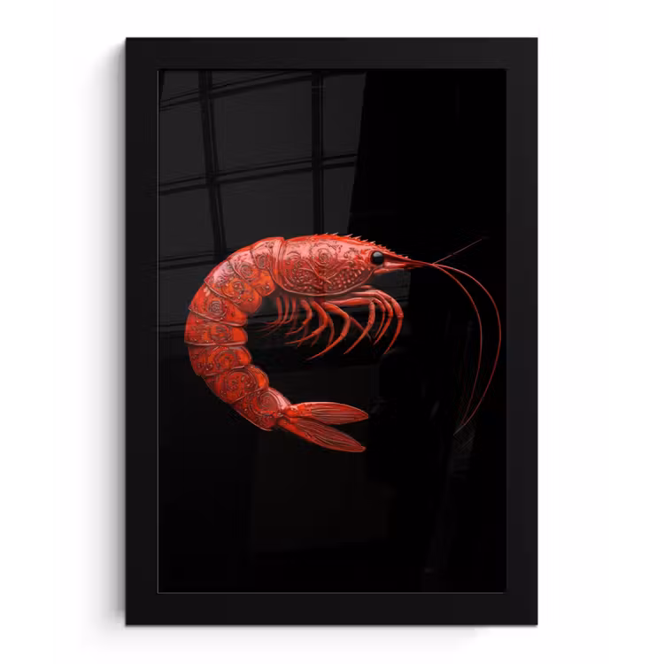 Poster met lijst - Garnaal - Rood - Dieren — 1