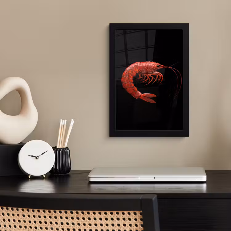 Poster met lijst - Garnaal - Rood - Dieren — 3