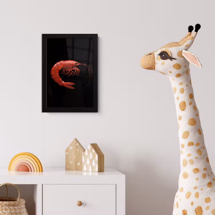 Poster met lijst - Garnaal - Rood - Dieren — 5